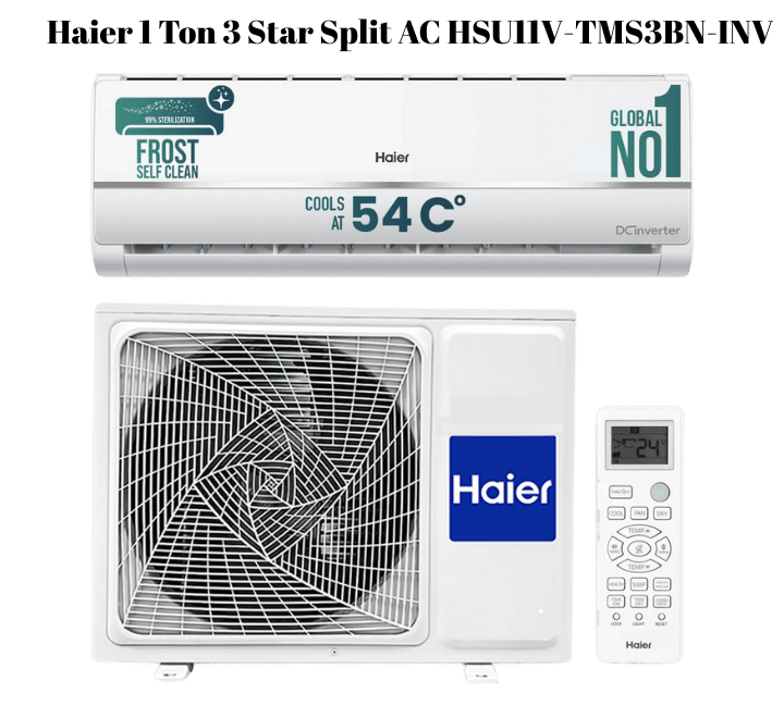 Haier 1 Ton 3 Star Split AC HSU11V-TMS3BN-INV Review